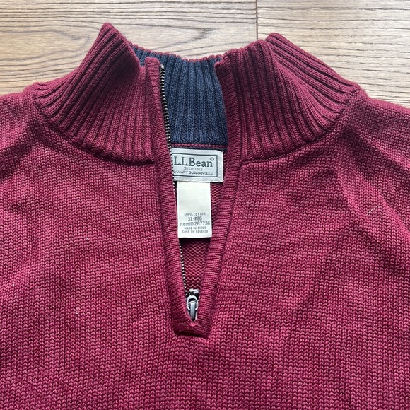 L.L. Bean Men's Double L® Cotton Sweater, Quarter-Zip, size XL - Picture 4 of 10